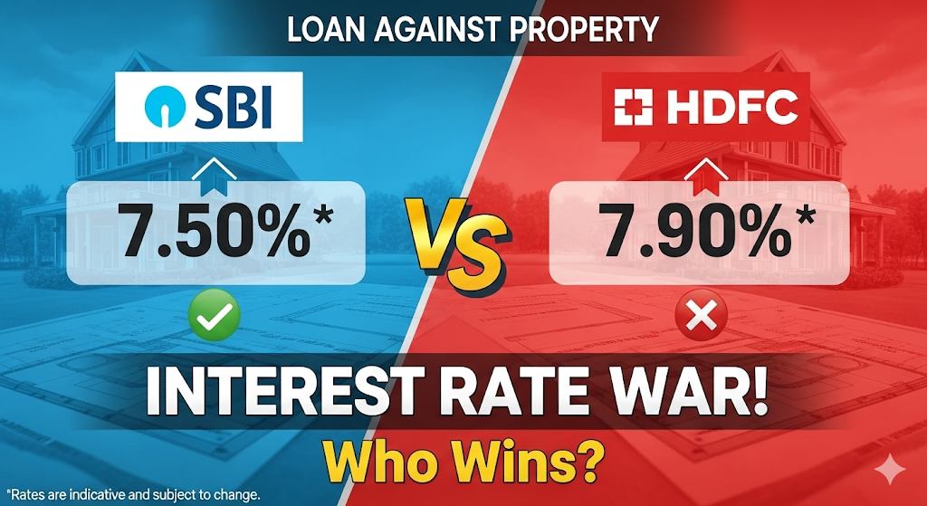 Loan Against Property Interest Rate SBI vs HDFC